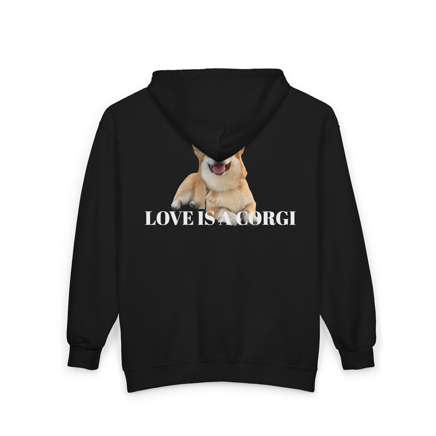 Corgi Love Full‑Zip Hoodie — 'Love Is a Corgi' Graphic Zip-Up
