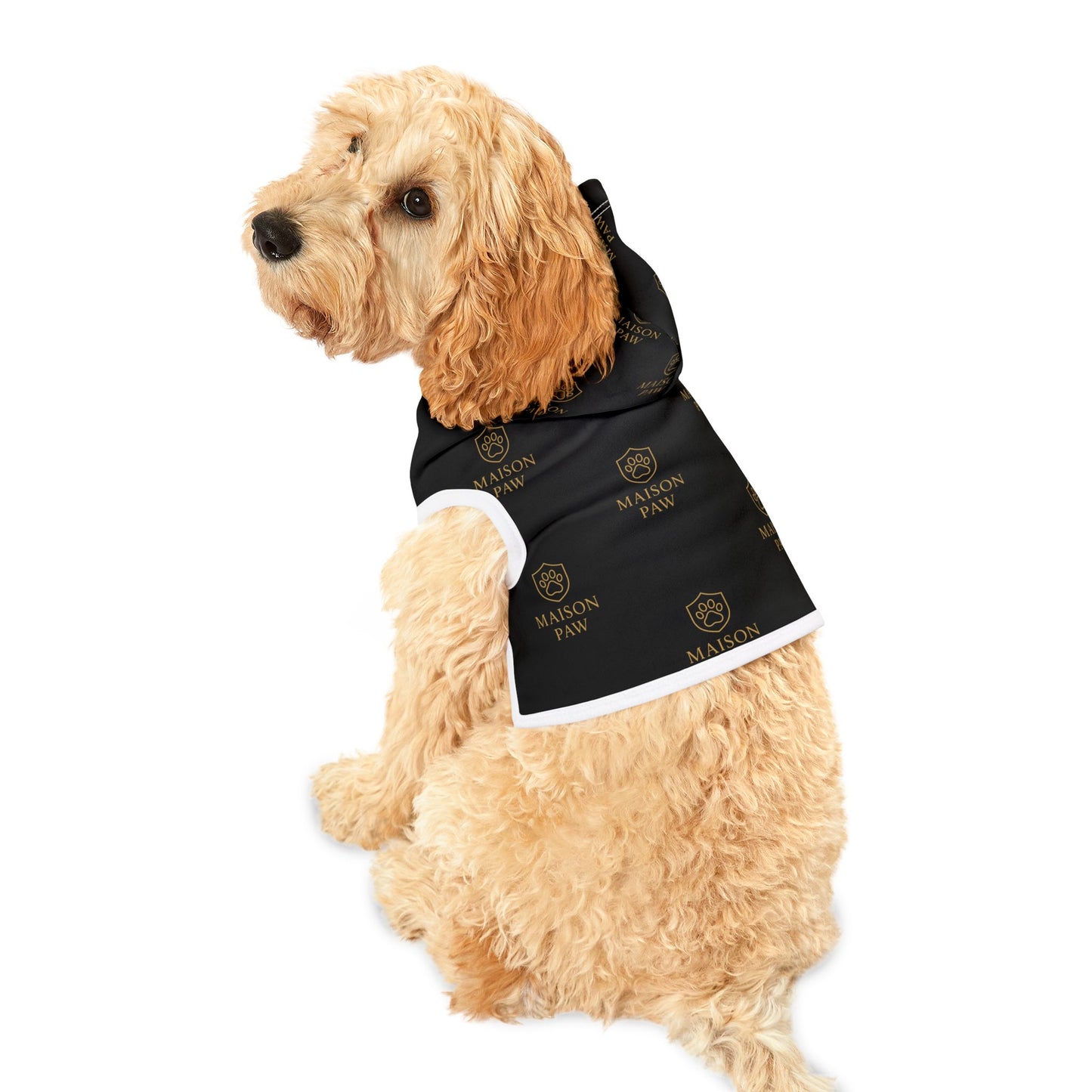 Maison Paw Black Logo Pet Hoodie — Luxury Dog & Cat Hoodie