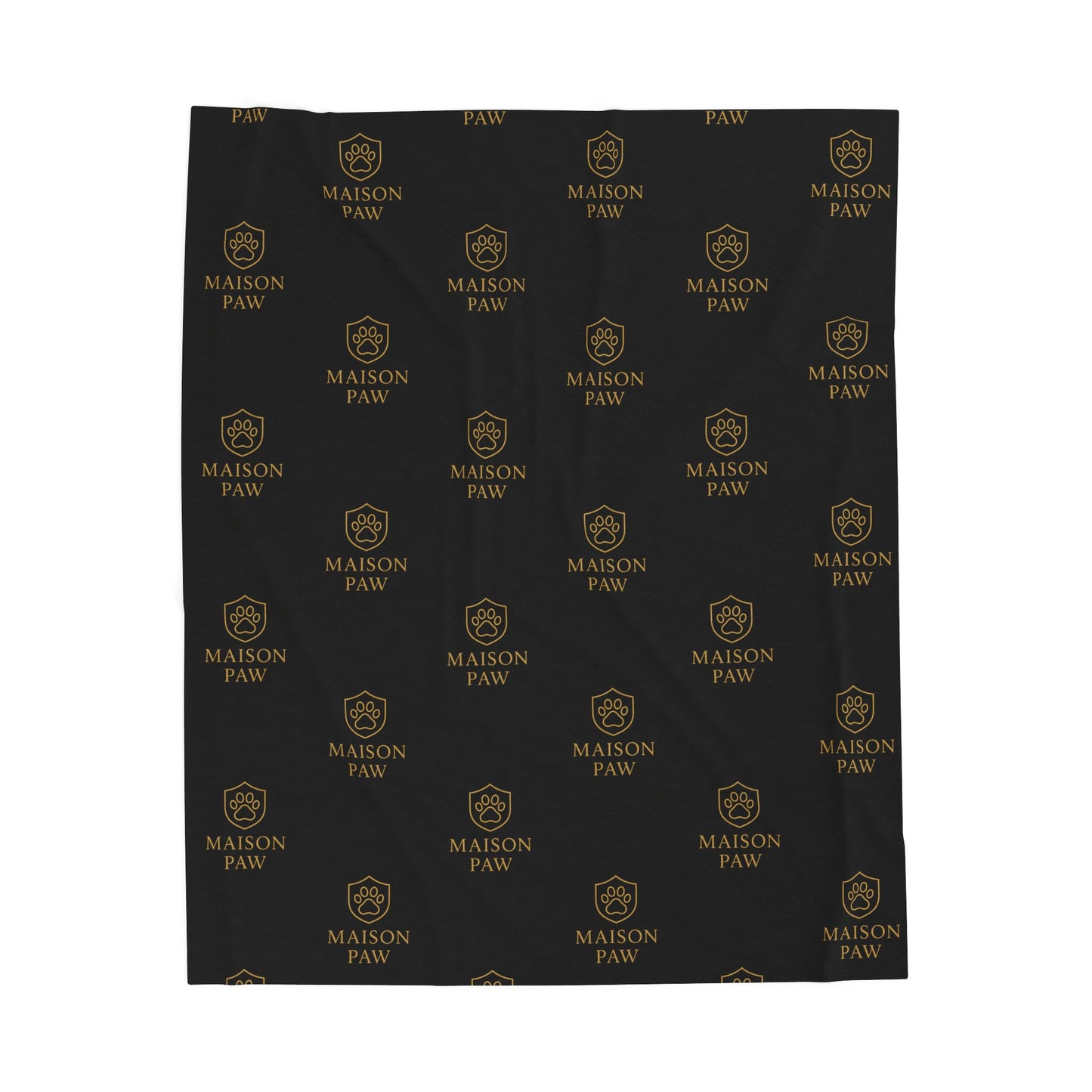 Velveteen Plush Blanket — Luxury 'Maison Paw' Monogram Throw
