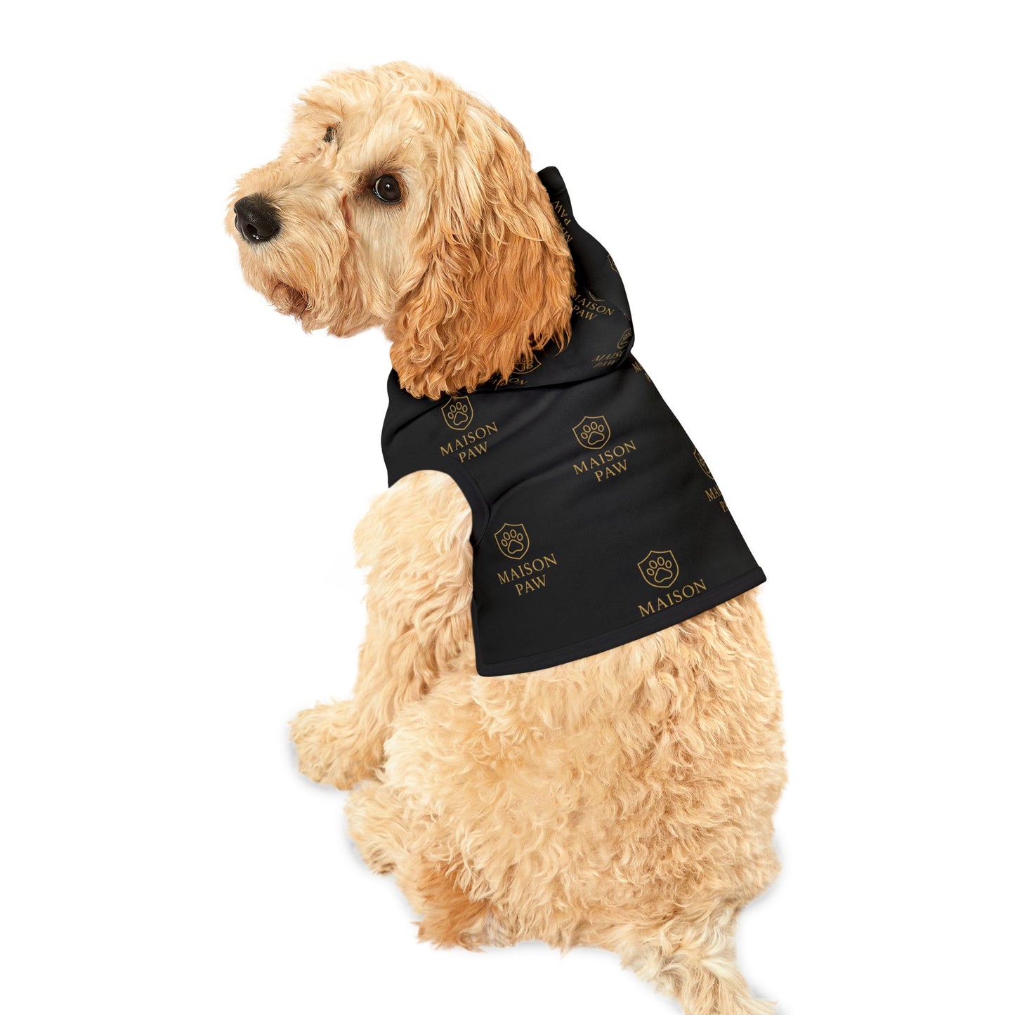 Maison Paw Black Logo Pet Hoodie — Luxury Dog & Cat Hoodie
